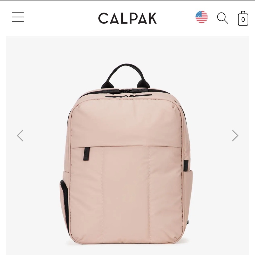 CALPAK Luka 15in laptop back pack in Rose Quartz